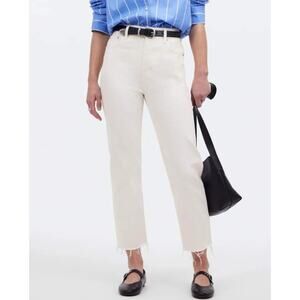 Madewell ’90s Straight Crop Jeans | Size 33 | Bone White Minimalist Clean Girl